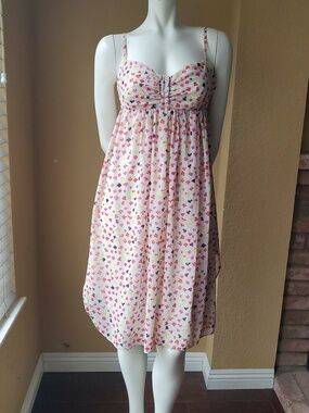 🆕️RACHEL ROY Ditsy Floral Sweetheart Neckline Empire Waist Pleated Dress SIZE:M